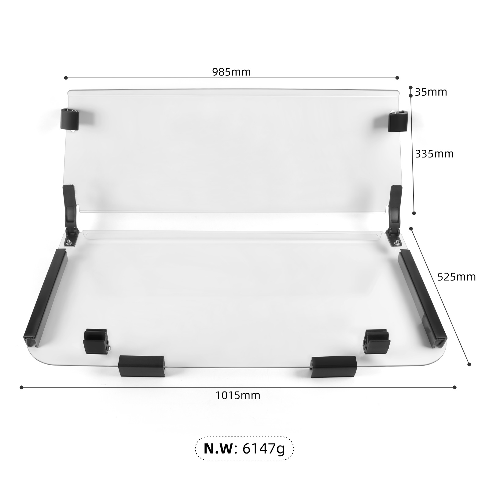 Club Car DS Hinged Folding Acrylic Windshield 102435421 - 5