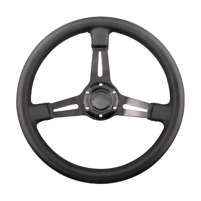Golf Cart DIY Custom Steering Wheel Carbon Fiber Leather - 3