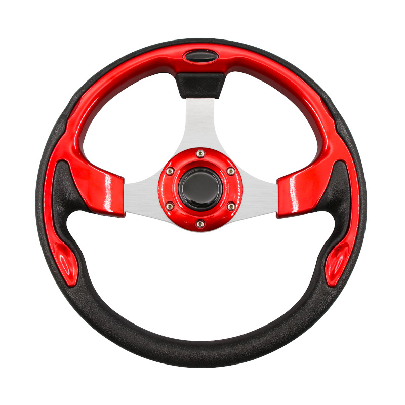 Golf Cart DIY Custom Steering Wheel Carbon Fiber Leather - 4