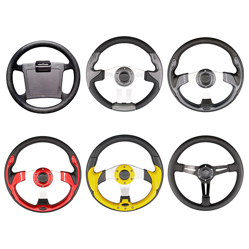 Golf Cart DIY Custom Steering Wheel Carbon Fiber Leather - 5