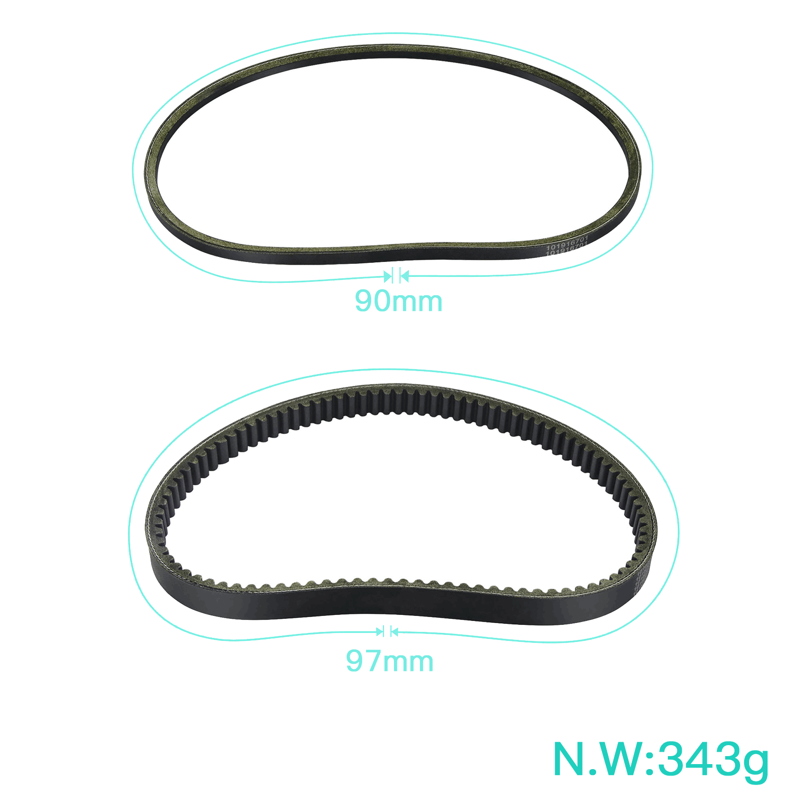 Club Car Starter Generator Drive Belt 1016203 101916701 - 4
