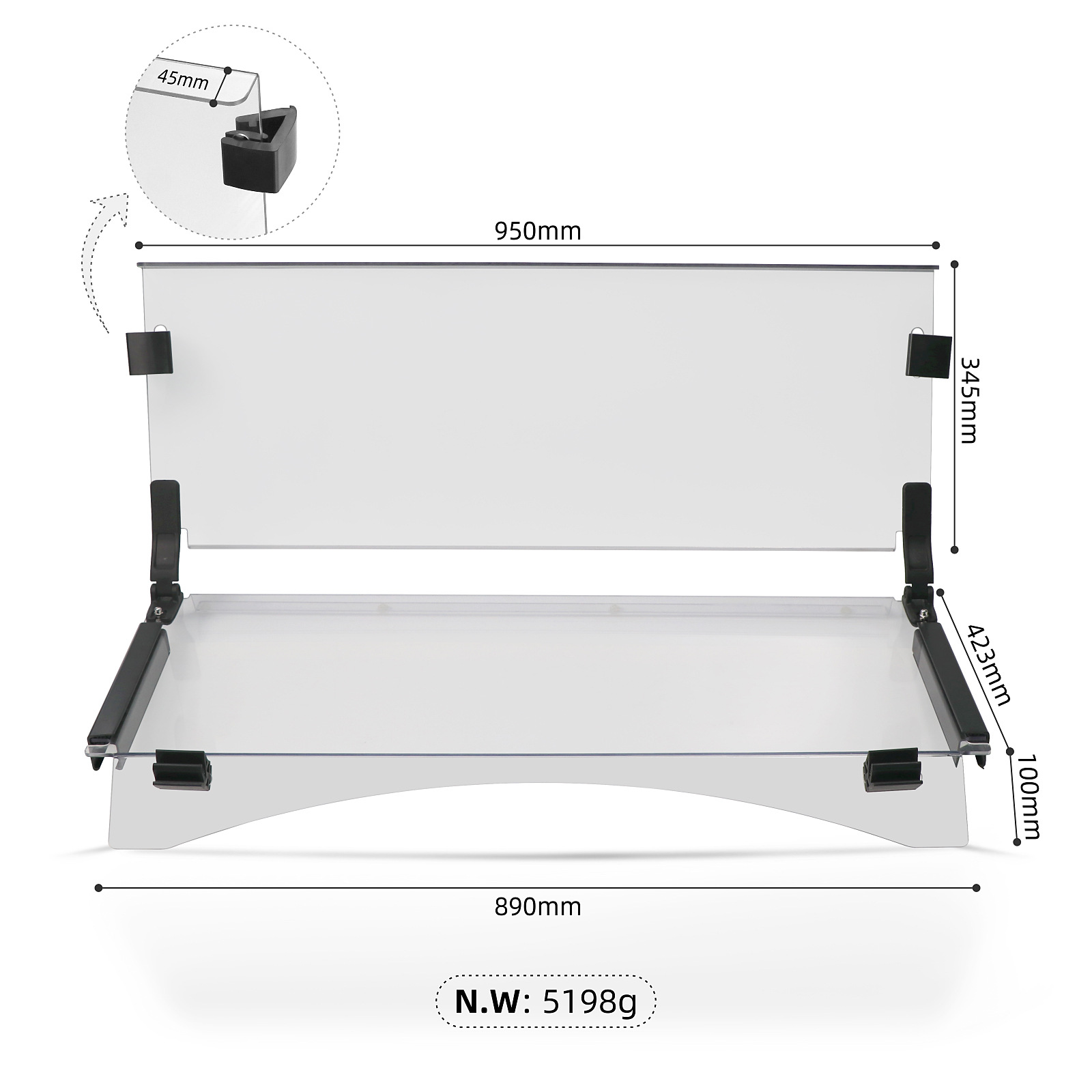 Club Car Precedent Hinged Folding Acrylic Windshield 102525101 - 5