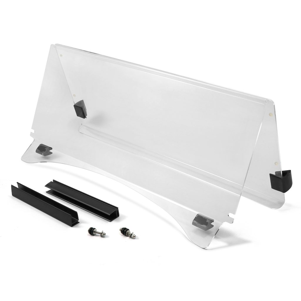 Folding acrylic windshield hinge and sash clip detail for Club Car Precedent golf cart