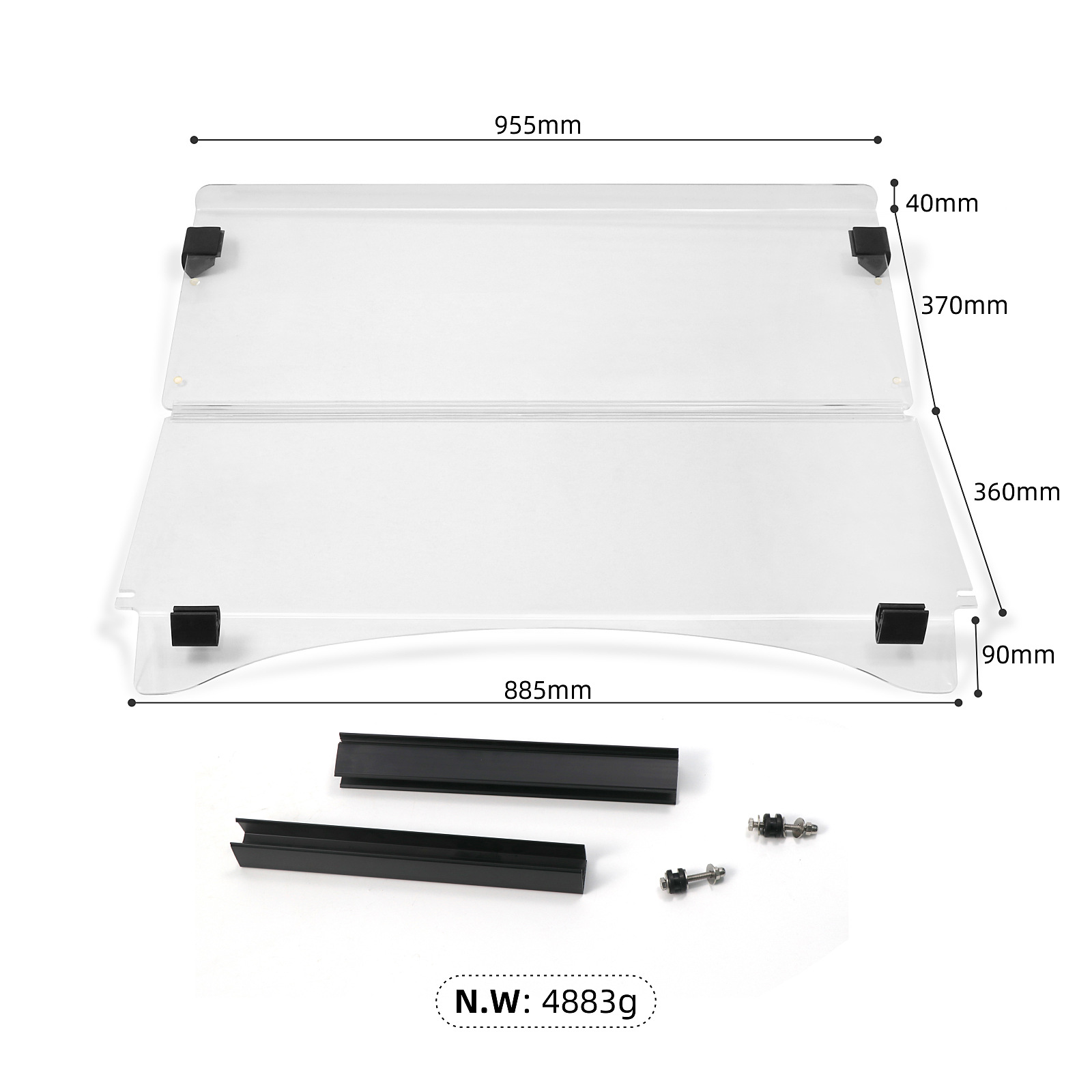 Club Car Precedent Folding Acrylic Windshield 102525101 - 5
