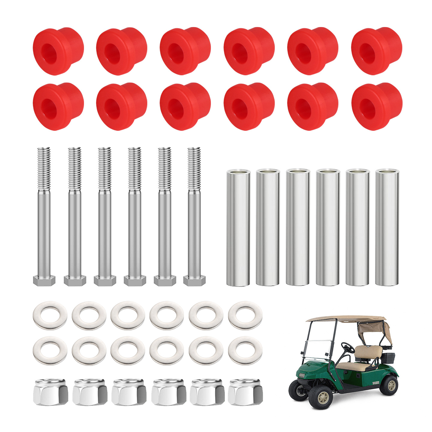 EZGO TXT Red Front Leaf Spring Bushing Kit 70289-G02 - 2