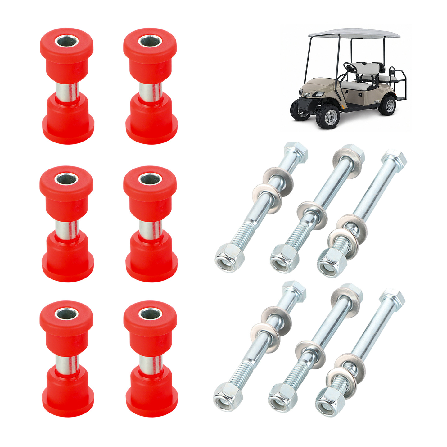 EZGO TXT Red Front Leaf Spring Bushing Kit 70289-G02 - 3